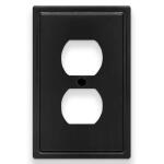 Hampton Bay Sinclair Matte Black 1-Gang Duplex Outlet Wall Plate (148DMBHB)