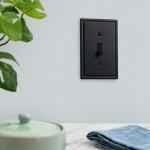 Hampton Bay Sinclair Matte Black 1-Gang Duplex Outlet Wall Plate (148DMBHB)