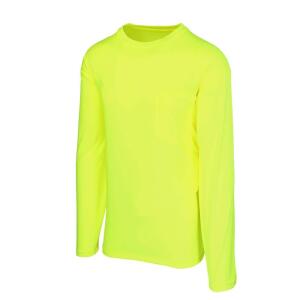 MAXIMUM SAFETY Men's Large Yellow High Visibility Polyester Long-Sleeve Safety Shirt (MX47406-LCC6)