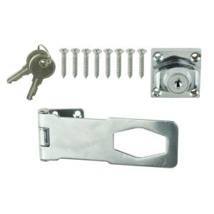Everbilt 4-1/2 in. Chrome Key Locking Safety Hasp (13527)