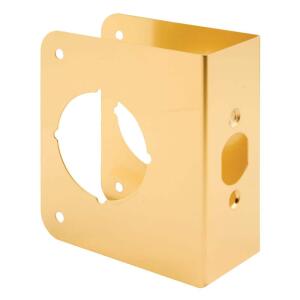 Prime-Line 1-3/4 in. x 4-1/2 in. Thick Solid Brass Lock and Door Reinforcer, 2-1/8 in. Single Bore, 2-3/4 in. Backset (U 9558)