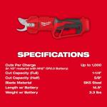 Milwaukee M12 12V Cordless Brushless Pruner Shears (Tool Only) (2534-20)