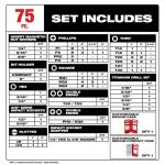 Milwaukee (75-Piece) SHOCKWAVE Impact Duty Alloy Steel Drill, Drive and Fastening Bit Set with PACKOUT Accessory Case