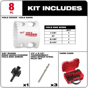 Milwaukee (8-Piece) Hole Dozer Bi-Metal Hole Saw Kit