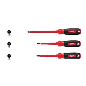 Milwaukee 1000-Volt Insulated (3-Piece) Screwdriver Set (48-22-2202)