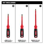 Milwaukee 1000-Volt Insulated (3-Piece) Screwdriver Set (48-22-2202)