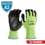 Milwaukee X-Large High Visibility Level 2 Cut Resistant Polyurethane Dipped Work Gloves (3-Pack) (48-73-8928D)