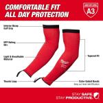 Milwaukee 18 in. Red 4-Way Stretch Cut 3 Resistant Protective Arm Sleeves (48-73-9031)