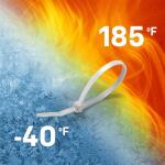 Commercial Electric 36in Heavy Duty 175lb Tensile Strength UL 21S Rated Cable Zip Ties 15 Pack Natural (White)