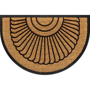 StyleWell Sunburst Natural Beige 24 in. x 36 in. Half Round Coir Outdoor Mat (60115307524x36)