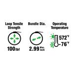 Commercial Electric 11in Stainless Steel Corrosion Resistant UL Certified Cable Zip Ties 10 Pack (Stainless Steel) - MLG-300ST(10)