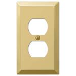 Hampton Bay Metallic 1 Gang Duplex Outlet Steel Wall Plate - Polished Brass (163DBRHB)