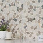 MSI Puebla Greige Pebble 12 in. x 12 in. Tumbled Marble Mesh-Mounted Mosaic Floor and Wall Tile (0.91 sq. ft./Each) (PEB-PUEGREI)