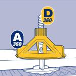 QEP LASH360 1/16 in. Tile Leveling 4-Corner Stems (100-Pack) (99737)