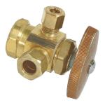 BrassCraft 1/2 in. FIP Inlet x 3/8 in. Compression x 1/4 in. Compression Dual Outlet Multi-Turn Valve (R1700RX R1)