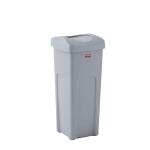 Rubbermaid Commercial Products Untouchable 23 Gal. Square Trash Can with Lid, Grey, for Offices, Warehouses, Classrooms, and Restaurants (Indoor/Outdoor) (2143862)