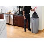 Rubbermaid Commercial Products Untouchable 23 Gal. Square Trash Can with Lid, Grey, for Offices, Warehouses, Classrooms, and Restaurants (Indoor/Outdoor) (2143862)