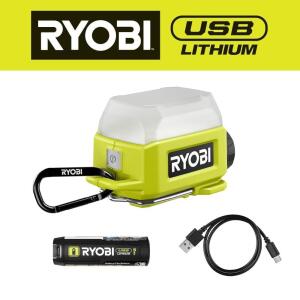 RYOBI USB Lithium Cordless Compact Area Light Kit with 2.0 Ah USB Battery and Charging Cable (FVL59K)
