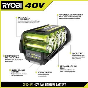 RYOBI Lithium-Ion 4.0 Ah Battery 40V