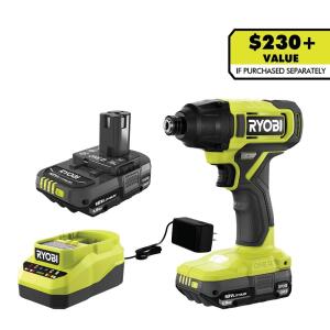 RYOBI ONE+ 18V Cordless 1/4 in. Impact Drill/Driver Kit with (2) 1.5 Ah Batteries and Charger (PCL235K2)