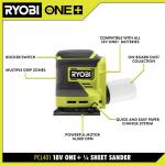 RYOBI ONE+ 18V Cordless 1/4 Sheet Sander (Tool Only) (PCL401B)