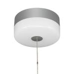 Commercial Electric 7 in. Spin Light Pull Chain LED Flush Mount Ceiling Light Satin Nickel Accent, 11.5W, Soft White 3000K E26 Base Installation (565901110)