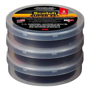 Scotch Super 33+ 3/4 in. x 66 ft. Vinyl Electrical Tape, Black (3-Pack) (6132-BA-3PK-6)