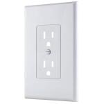 Commercial Electric 1-Gang Duplex Midway/Maxi Sized Cover-up Plastic Wall Plate, White (Smooth Finish) - PPCW-R