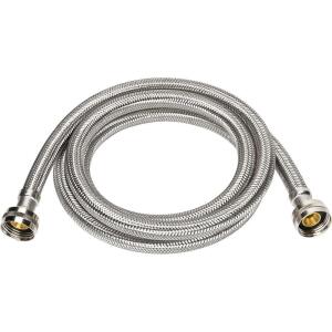 Everbilt 3/4 in. FHT x 3/4 in. FHT x 96 in. Stainless Steel Washing Machine Supply Line (7243-96-34-1-EB)