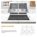 Glacier Bay Dolancourt 33 in. Drop-In 50/50 Double Bowl Kitchen Sink with Pull-Down Faucet, 18 Gauge Stainless Steel, Tight Radius (VDR3322A0PA1)
