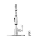 Glacier Bay Mandouri Single-Handle Pull-Down Sprayer Kitchen Faucet with Spring Neck and Soap Dispenser in Stainless Steel (HD67458-1308D2)
