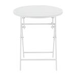 StyleWell 24.6 in. White Metal Folding Round Outdoor Patio Bistro Table Mix and Match (FTS41037-W)