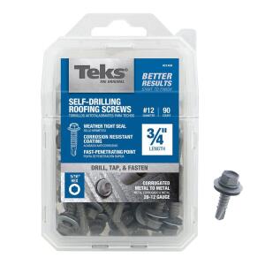 Teks #12 x 3/4 in. External Hex Washer Head Self Drilling Drill Point Roofing Screw (90-Pack) (21408)