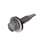 Teks #12 x 1 in. External Hex Washer Head Drill Point Roofing Screw (80-Pack) 21412)