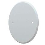 Commercial Electric 5 in. Round (Fits 3.25 in. Box) Blank Metal Wall Plate, White (Paintable) - PMTW-RB