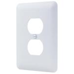 Commercial Electric 1-Gang Duplex Midway/Maxi Sized Metal Wall Plate, White (Textured/Paintable Finish) - PMTW-D