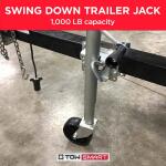 TowSmart 1,000 lbs. Capacity 10 in. Lift Side Wind Swing Down Bolt On Trailer Jack (7286)