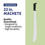 Tramontina 22" Carbon Steel Trailing Point Straight Edge Blade Machete with Poly Handle (26616-022 )