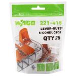 WAGO 221-415 Lever Nuts 5 Wire Conductor Compact Connectors (25-Pack) (0221415K00-012)