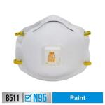 3M 8511 N95 Paint Disposable Respirator with Cool Flow Valve (2-Pack) (8511PA1-2A)