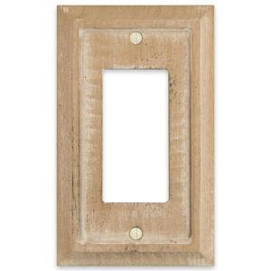 AMERELLE Mackinnon 1-Gang Rocker Weathered White Wood Wall Plate (430RWWHBX)