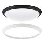 Commercial Electric 12 in. Light Matte Black and White Adjustable CCT Integrated LED Ceiling Flush Mount Fixture with Interchangeable Trim (CA8aA018ER125WB)