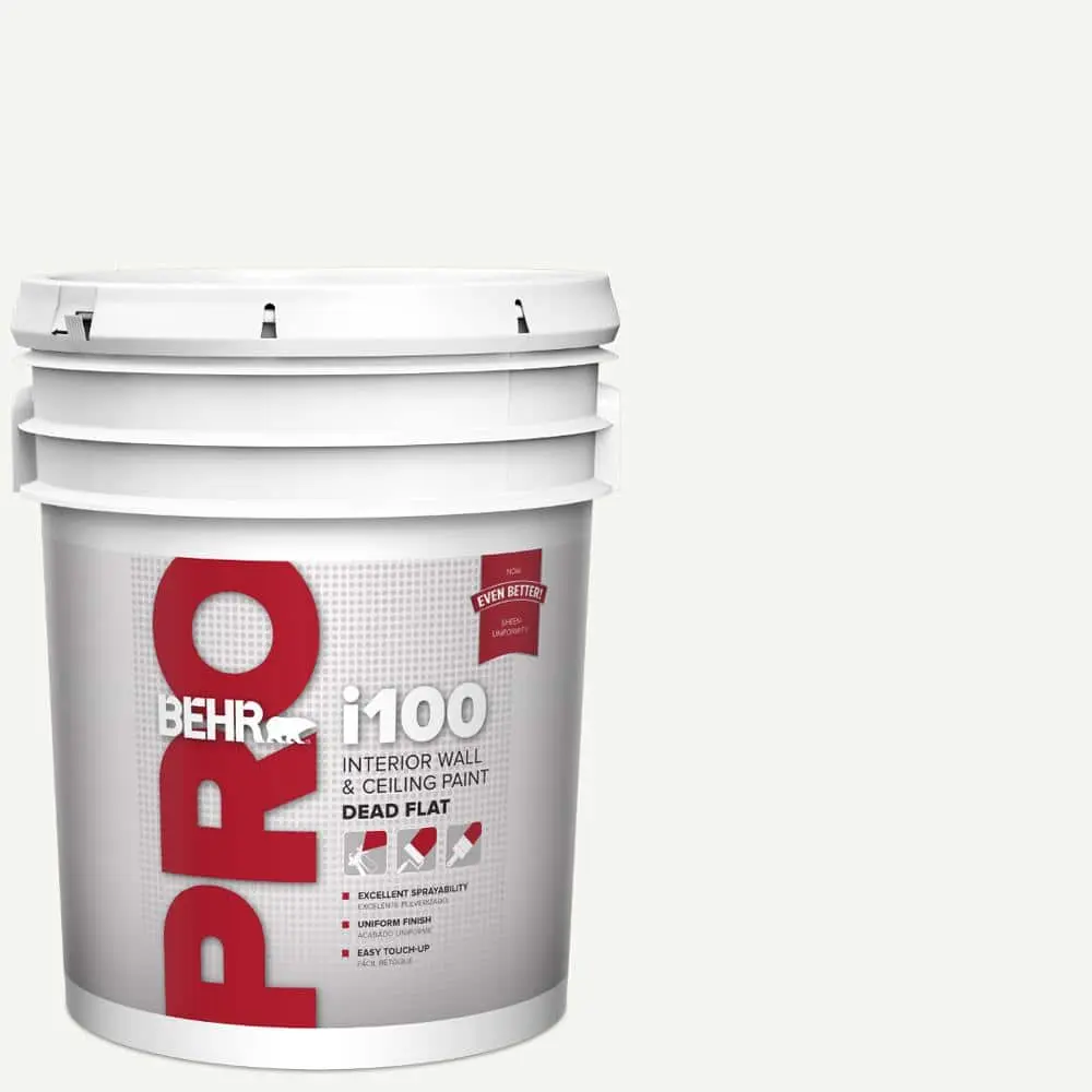 BEHR PRO 5 Gal. i100 White Base Dead Flat Interior Paint (PR10505)