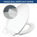 Bemis Belmont Elongated White Slow Close Enameled Wood Closed Front Toilet Seat, Never Loosens with Clean Seal Hinge