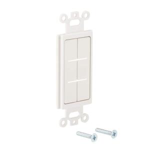 Commercial Electric 1-Gang White Flexible Cable Pass-Through Plastic Wall Plate Insert (DPPSIW-1F-1)