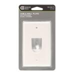 Commercial Electric 1-Gang White Cable Pass-Through Plastic Wall Plate with Recessed In-Wall Opening (DPPSSW-1BN-1)