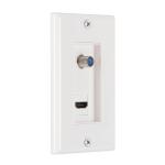 Commercial Electric 1-Gang White HDMI and Coaxial Plastic Wall Plate (DPPSSW-1CH-1)