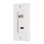 Commercial Electric 1-Gang White HDMI and Coaxial Plastic Wall Plate (DPPSSW-1CH-1)