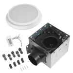 Commercial Electric Exclusive 110 CFM 1.5 Sones Humidity Sensor, Adjustable CCT LED and Night Light Ceiling Bathroom Exhaust Fan with Bluetooth