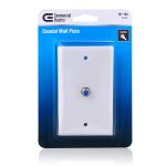 Commercial Electric White 1 Gang Coaxial Plastic Wall Plate - 1Pack